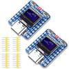 diymore 2 pezzi per ESP32 C3 scheda di sviluppo con display OLED da 0,42 pollici, per ESP32 Mini supporta WiFi Bluetooth, adatto per lo sviluppo IoT (blu)