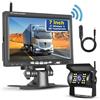 Hikity 1080P Telecamera Retromarcia Wireless Digitale 7 Pollice LCD Schermo Monitor,Avviso di Angolo Cieco Telecamera Posteriore Visione Notturna Impermeabile IP68 Grandangolare per Camper SUV BUS