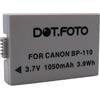 Dot.Foto BP-110 Premium 3.7v / 1050mAh Batteria Ricaricabile per Canon LEGRIA/VIXIA HF R20, HF R21, HF R26, HF R27, HF R28, HF R200, HF R205, HF R206
