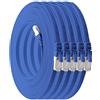 1aTTack.de Cat.7 cavo di rete piatto 10GB/s Slim Flat Cavi RJ45 Patch cavi di installazione nastro - compatibile CAT5 CAT6 CAT7 CAT 8 Blu - 5 unità 3 metri