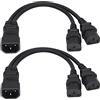 AAOTOKK(2Pezzi)IEC320 C14 a 2xC13Y Splitter di Alimentazione CA,10A 125A Doppio cavo di Alimentazione CA tipo C13 a C14 PDU,Utilizzato per Computer LED HDTV Monitor e Scanner(0.3m/1Piede)(C14 a 2xC13)