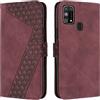 OKZone Cover per Samsung Galaxy M31S, Custodia in Pelle Samsung M31S, Antiurto Cover a Libro Galaxy M31S Magnetica Portafoglio Folio PU Pelle Flip Protettiva Caso con Wallet Case Cover (Rosso)