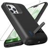 Giabuao Custodia per iPhone 13 Pro/14 Pro (6,1, 8500 mAh), sottile, ricaricabile, con batteria per iPhone 13 Pro/14 Pro