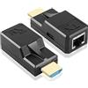 GINTOOYUN HDMI a RJ45 60m Extender 1080p HDMI a RJ45 Convertitore estensione del cavo con cavo di ricarica di tipo C per computer, laptop, scatole set-top, TV, proiettori, ecc