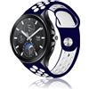 PaceBid 22mm Cinturino per Xiaomi Watch S5 46mm/S4 47mm/S4 Sport/S3/S1 Pro/S1 Active, Silicone Sportivo Cinturini di ricambio per Xiaomi Redmi Watch 5 Active/5 Lite/Watch5/Watch2/2 Pro (Blu/Bianco)