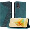 OKZone Cover per OPPO A18 4G/OPPO A38 4G,Custodia a Libro in Pelle Protettiva Folio Portafoglio con Chiusura Magnetica e Slot per Carte Wallet Case Flip Cover(Verde)
