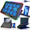 AABCOOLING QUANTUM - Ventola PC Portatile da 9-17 con Supporto per Telefono, 13 Ventole Silenziose ed Efficienti, Base Raffreddamento, 9 Livelli di Altezza, Supporto Notebook, Laptop Stand RGB