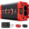 SUDOKEJI SUDOKEIJI Inverter 1500W Onda Sinusoidale Pura 12V a 230V Convertitore di Tensione con Telecomando Schermo LED 2 Prese AC Porta USB 30W Type C per Camper Camion Solare Casa
