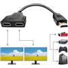 Azuxreza Adattatore splitter HDMI, 1080P, HDMI maschio a doppia presa HDMI, cavo adattatore splitter HDMI da 1 a 2 vie, per HDTV HD, LED, monitor LCD e proiettori, supporta due televisori