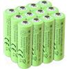 SPMST Batterie ricaricabili AA 1,2 V Ni-MH, batterie solari AA 2400 mAh 1,2 V, batterie doppie A pre-caricate per luci solari esterne, luci per vialetti (confezione da 12)