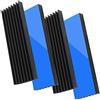 Akuoly Set di 4 dissipatori di Calore in Alluminio con Nastro termoadesivo Heatsink, 70 mm x 22 mm x 6 mm, Nero