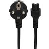 HangTon - Cavo di alimentazione Euro Schuko CEE7/7 a IEC320 C5 Mickey Mouse per laptop, cavo adattatore CA da 250 V, 2,5 A, 12 pollici