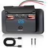 SRunDe 76W 4 Porte Presa USB per Auto 12V Doppio 36W PD e Doppio 18W QC3.0
