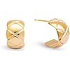 SINGULARU - Orecchini Tweed. Acciaio con Placcatura Oro 18Kt. Cerchi con Chiusura in Silicone. Gioielli da Donna