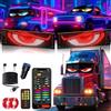 TXGSDXS 2 pezzi Occhi LED Programmabili per Camion e Auto 120×595 mm, Devil Eyes con App e Telecomando, Display LED Flessibile Personalizzabile per Pubblicità, Vetrine e Segnaletica