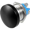 QUARKZMAN Pulsante Interruttore Momentaneo 16mm 1 Pezzo Metallo | Nero, Metallo, 16mm Diametro Filettatura, Per Elettrodomestici E Auto, Facile Installazione, Include 1 Anello In Gomma.