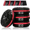 ENUTROF Copertura per Pneumatici Coperture Copriruota Roulotte Protezione | 4PCS Borse Auto Impermeabile Copri Ruota di Scorta Gomme Con Manico per 13-18 Pollici Camper d'epoca Diametro 66 cm/26 in
