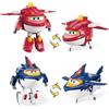 Super Wings giocattolo robot trasformabile 2PCS Sharky & Rattie, 3 in 1 giocattolo dinosauro trasformabile in aereo robot da 12,7 cm per bambini e bambine dai 3 anni in su, blu e arancione
