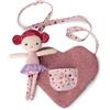 LILLIPUTIENS - Borsetta per Bambini + Bambola Inclusa - La mia Prima Borsa a Tracolla - Forma di Cuore - Sviluppa l'immaginazione - Dimensioni 22x26cm - da 12 Mesi