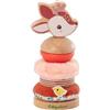 LILLIPUTIENS, Stella Piramide Impilabile in Legno e Stoffa, da 12 Mesi | Include 1 Base e 1 Testa in Legno, 2 Anelli in Stoffa e 3 Forme in Legno da Inserire, 8 x 8 x 18,8 cm
