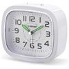 Velamp Sveglia da Comodino, Sveglia Analogica al Quarzo Silenziosa con Luce Senza Ticchettio, Semplice Orologio da Tavolo con funzione Snooze,Adatto per Camere da Letto, scrivanie, viaggi...