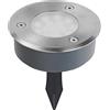 LEDVANCE Lampada da esterno ENDURA HYBRID INGROUND, luce ibrida, 1 W, 70 lm, bianco caldo, 3.000K, acciaio inossidabile, IP44 e IP67, a energia solare e di rete