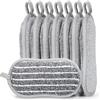 Euqvunn Set da 8 Spugne Cucina Doppio Lato, Spugna Piatti Anti-Richiami Spugnette Cucina a Lunga Durata, Pulizia per Cucina e Bagno, 9,5 * 16cm (Grigio)
