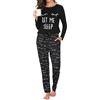TeJoyce Pigiama Donna Cotone Lungo, Pigiami Invernali Pigiama Due Pezzi da Donna A Motivo Ciglia con Maglia A Maniche Lunghe E Pantaloni con Tasche, Sciolto Accogliente per Casa E Casuale S-XXL