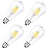 Ankey Lampadine LED Vintage Edison, 6W ST64 E27 Filamento LED Lampadina, Luce Bianco Neutro 4000K, 820LM, Non Dimmerabile, Confezione da 4