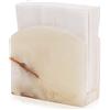 SPESHSTONES Porta tovaglioli in marmo per tavolo da 6,5 pollici in onice in pietra per tovaglioli da cocktail e carta velina - porta tovagliolo decorativo per bagno, bancone della cucina, bar e tavolo da pranzo