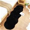 Ghouse Faux Tappetto di Pelle di Pecora Tappeto a Pelo Corto Lavabile Fluffy Uni Effetto Pelliccia Antiscivolo Facile da Pulire, Dimensione: Pelliccia Sintetica 60 x 180 cm, Colore: Nero
