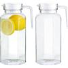 LEKEFETO 2 pezzi Caraffa per acqua trasparente con coperchio: caraffa per succo trasparente da 1,5 litri con coperchio, bottiglia d'acqua in acrilico, decanter per tè in plastica con manico