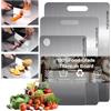 Kunaxku 3 Pcs Taglieri in Titanio Set - Tagliere in Acciaio Inox Alimentare,Rivestimento in titanio su scala nanometrica,Igiene Antibatterica per Carne,Frutta e Verdura per Picnic in campeggio,barbecue,cucina