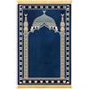 Musuly Tappeto Da Preghiera Islamico Rettangolare Blu Con Motivo Ad Arco E Frange (Blu e oro, IT-70x110 cm)