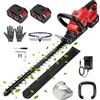 Uadme Tagliasiepi a Batteria, 21V 850W Taglia Siepi Elettrico con Lama 20 Pollici, 18mm Distanza Denti, per Giardino Siepi e Arbusti, Impugnatura Posteriore Girevole (2 Batterie)