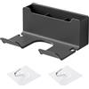 SLEEKEE 1 supporto per asciugacapelli con 2 ganci trasparenti, supporto per asciugacapelli per installazione senza foratura, supporto per asciugacapelli da bagno (nero)