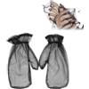 Mikiuly Guanti Antizanzare, Guanti Anti-Zanzare Ape Bug Insetto Fly, Guanti Mesh per Protezione delle Mani, Guanti Resistenti, Accessori da Campeggio per Pesca All' Esterno Del Giardino Apicoltura, 1 Paio