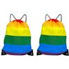 JCKD 2 pezzi Zaino con coulisse arcobaleno, borsa da palestra, borsa sportiva unisex, borsa con coulisse in nylon, adatta a borsa sportiva per bambini, viaggi, scuola, spiaggia, sport, yoga, nuoto