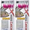 PRO FILSTAR Set di 2 Sabiki Pelle di Pesce Rig - Set 10 Ami da Pesca N10 - Filo da Pesca Fluorocarbon DIA0,25mm - Fish Skin - Esche Artificiali - Kit Esche da Pesca Mare per Sgombro - Pesca Accessori