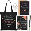 Hestya 6er Set Regalo Maestra Borsa Shopper con Frase Taccuino Penna Portachiavi Cuore e Biglietto Regalo Fine Anno Scolastico, Ringraziamento Insegnante