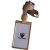 YARONGTECH Porta Badge di identità in lega d'alluminio per impiegati d'ufficio con cordino staccabile Golden-1pc