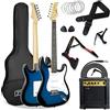 3rd Avenue Chitarra Elettrica 4/4 Scala XF Kit Definitivo Per Con Amplificatore Da 10 W, Cavo, Supporto, Custodia Protettiva, Tracolla, Corde Di Ricambio, Plettri, Capotasto - Blu