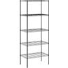 Furinno Wayar Scaffale portaoggetti in Metallo a 5 Ripiani, 61 x 36 x 152 cm, Nero