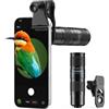 APEXEL Teleobiettivo Zoom Compatto 5x-10x per Cellulari con Clip Universale, Lente Multistrato Adatta per iPhone 17/16/15..., Samsung, Pixel e Altri Smartphone,Nero
