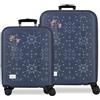 Pepe Jeans Lenay Marine Set di Bagagli 48x68x27 cm Rigido ABS Lucchetto a Combinazione Integrato 109L 6.08kg 4 Doppie Ruote Estensibile Bagaglio a Mano di Joumma Bags