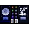 B BachVibes Set di 2 luci notturne 3D sportive per bambini e adulti, lampada LED con 16 colori, telecomando e tattile, alimentazione USB o batterie, luce decorativa per camera da letto, compleanno, Natale (basket