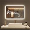 STARLEAD Specchio-Bagno-con-Luce e Bluetooth 50x70cm, Specchio-Bagno-LED con Antifog, 3 Colori Luce, Dimmerabile, IP44, Vetro Temperato HD, Memoria, Orizzontale/Verticale