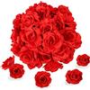 Kesote 50 teste di fiori artificiali, per matrimoni, feste, fai da te (diametro 6 cm, rosso)