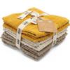 LA CASA DELLE COSE Set 6 Lavette Viso 100% Cotone Spugna 33x33 cm 555 GSM - Asciugamani Piccoli Bagno Morbidi e Assorbenti - Lavette Grandi Premium Colorate per Mani e Viso (Giallo Senape&Avorio)