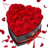Touloube 17 Pezzi Regalo di Festa della Mamma per Donne con Rose Stabilizzata Vera - Fiori Eterni in Scatola Cuore, Ideale per Lei Fidanzata Mamma, Fiori Stabilizzati, Regalo Compleanno, Romantico, Donna